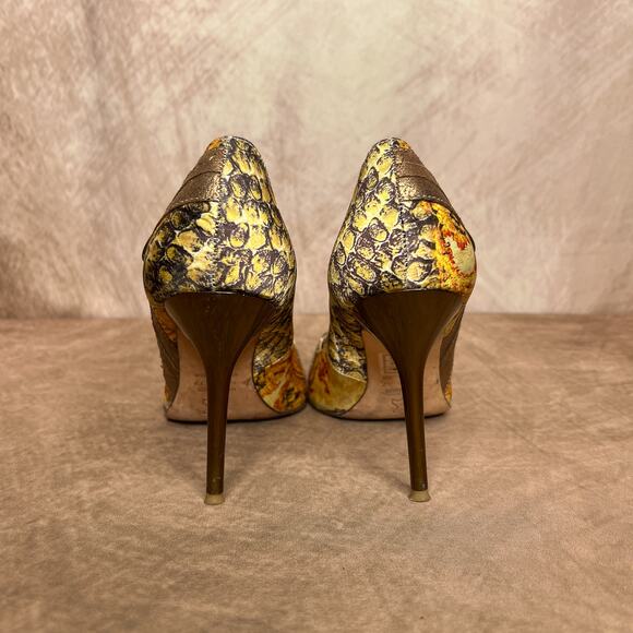 Aldo Multicolor Patchwork Pointed Toe Stiletto Rocaille High Heels Boho Y2K - Picture 10 of 11